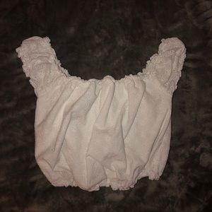 white off the shoulder crop top